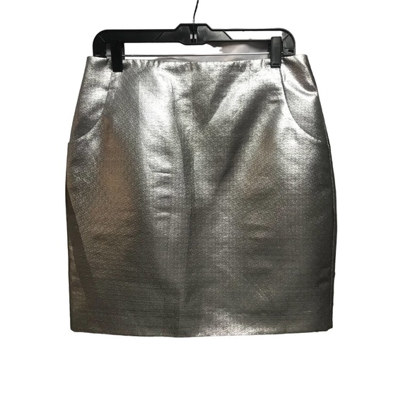 H&M Silver Metallic Skirt with Pockets Size 12 - Picture 15 of 15